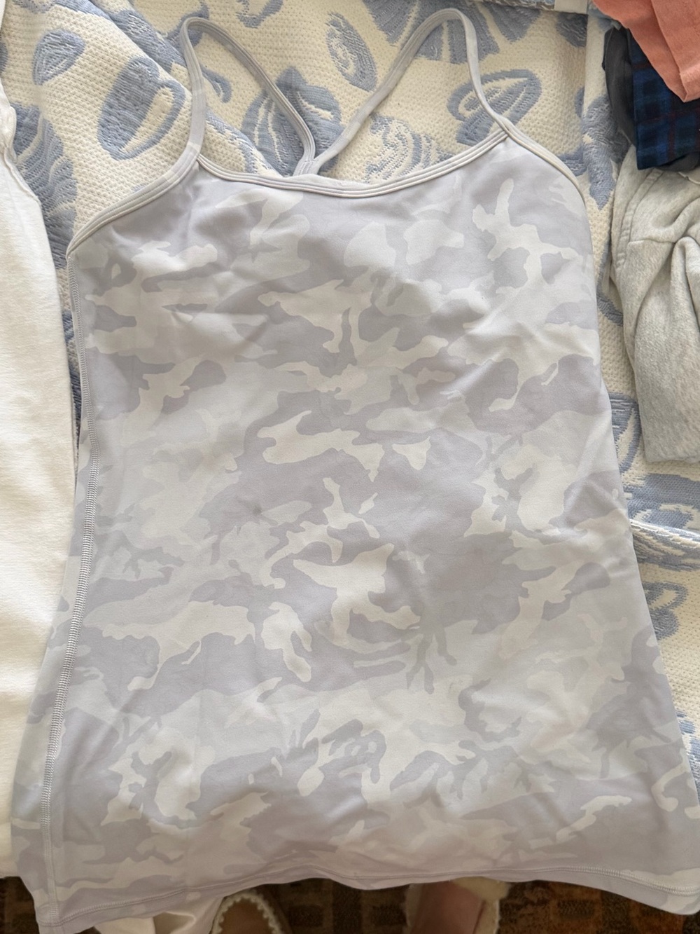 lululemon athletica Light Gray Camo Strappy Tank